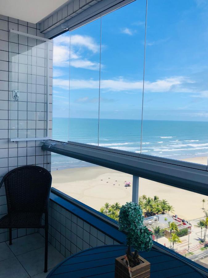 Apto com vista mar PÉ NA AREIA Praia Grande  Exterior foto