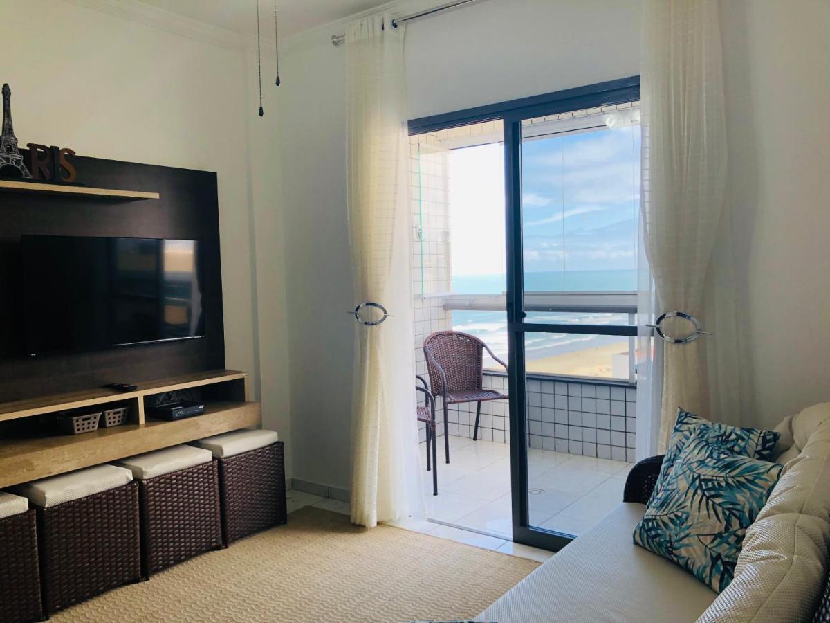 Apto com vista mar PÉ NA AREIA Praia Grande  Exterior foto